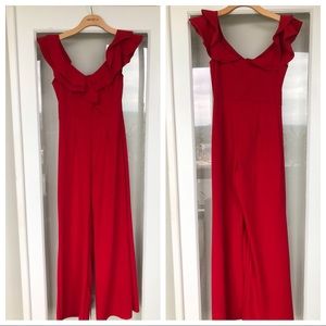 Red Stretch Jumpsuit